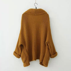 Loose volume bat sleeve, sleeve, the long knit sweater cardigan increasing female coat