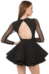 FASHION BLACK HOLLOW OUT SEXY DESIGN DRESS HIGH QUALITY