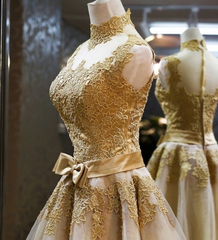 Golden show body elegant dress handmade