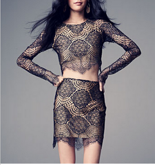 CUTE HOT LACE TWO PIECES DRESS