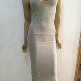 GREY HOLLOW OUT SEXY SHOW BODY DRESS