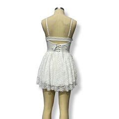 New halter lace skirt Fashion lace-up slim sexy dress