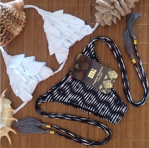 WHITE BLACK TWO PIECE BIKINI