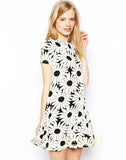 CUTE BOW CAT PRINT FRESH DRESS