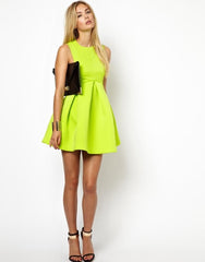 SPRING, SUMMER, CANDY COLOR SLEEVELESS DRESS FASHION
