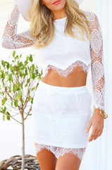 CUTE HOT LACE TWO PIECES DRESS