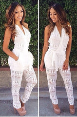 HOT CUTE WHITE JUMPSUIT