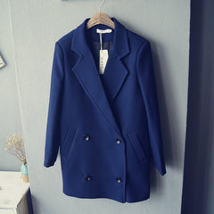 Concise commuter pure color profile stereo clipping in ms long suit jacket