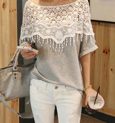 CUTE LACE HOLLOW OUT TOP
