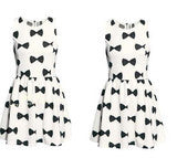 CUTE BOW CAT PRINT FRESH DRESS