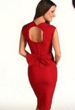 CUTE BACKLESS RED BOW NICE DRESS