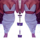 A99998 STRIPED SUIT JACKET WIPES BOSOM IN SMALL AND LARGE V SEXY LONG SKIRT OF CULTIVATE ONE'S MORALITY