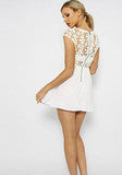 ON SALE SUMMER NEW LACE STITCHING CONTRACTED TYPE LOOSE WAIST DRESS ZIPPER DESIGN