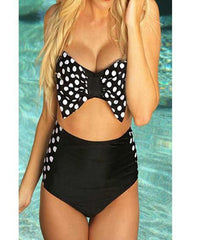 VINTAGE TALL WAIST CUTE BOW BKINI