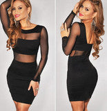 FASHION CUTE SHOW BODY BLACK DRESS