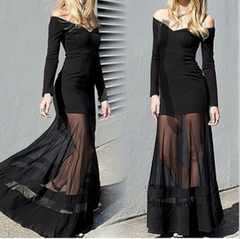 FASHION CUTE LONG NET DRESS