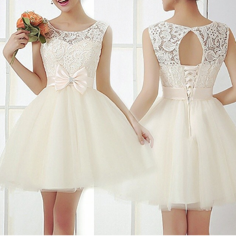 ON SALE FASHION LACE BOW HOT DRESS