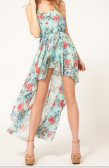 CUTE FLORAL IRREGUALR DRESS