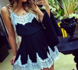 CUTE BLUE LACE FASHION DRESS