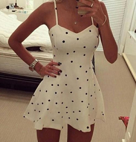 ON SALE DOTS STRAPE SEXY DRESS