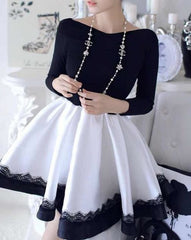 BLACK AND WHITE LACE DRESS