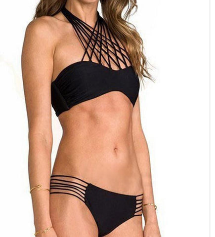 BIKINI SEXY NECK TWO-PIECE OUTFIT