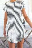 ON SALE CUTE STRIPE SHORT SLEEVE DRESS