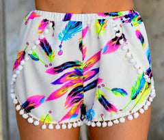 HOT BOW TOP AND COLORFUL SHORTS