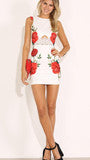 CULTIVATE ONE'S MORALITY PRINTED LACE DRESS RED FLOWER DRESS