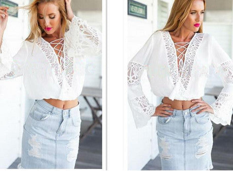 HOT LACE CROSS TOP