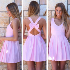 HOT BACKLESS BOW CROSS SEXY DRESS