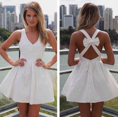 HOT BACKLESS BOW CROSS SEXY DRESS