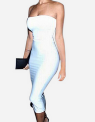 HOT WHITE STRAPLESS DRESS