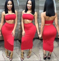 HOT STRAPLESS TWO PIECE DRESS