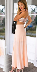 HOT SHINING SEQUINS TWO PIECE DRESS