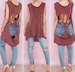 HOT CUTE LONG HOLLOW OUT TOP