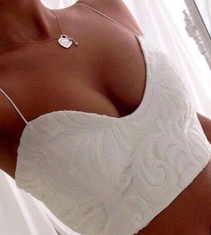 Hot V lace top