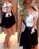 ON SALE A WHITE LACE TRANSPARENT GAUZE SPLICING SEXY DRESS