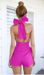 HOT BACKLESS BIG BOW JUMPSUIT PLAYSUIT ROMPER