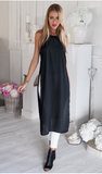 CONDOLE BELT SPLIT SEXY CONJOINED GOWN LONG SHIRT DRESS