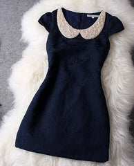 CUTE COLLAR SHINING DRESS