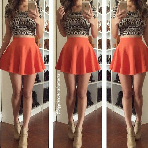 CUTE TWO PIECE GEOMETRIC DRESS