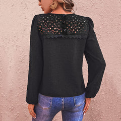 Women's new long sleeve black shirt