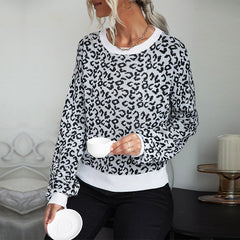 Women's New Leopard Pattern Long Sleeve Women's Sweater