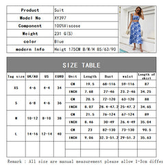 Women's New Two Piece Printed Sling Dress Set