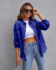 A-Z women's new worn-out loose denim jacket