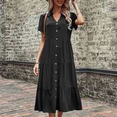 Feminine Medium Length Hepburn French Dress