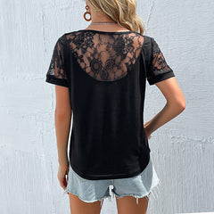 Women's New Black Short Sleeve Women's Shirt