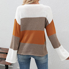 Women's new patchwork long-sleeved sweater