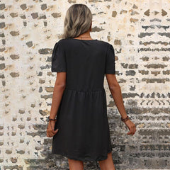 Fashion Women's Black Lace Panel Dress